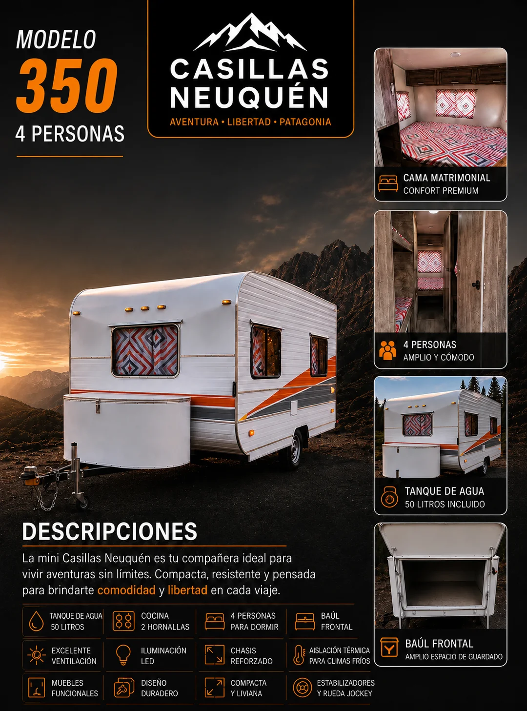 Poster Casilla 350 - 1 Eje · 4 personas